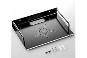 syiyunran Scaffale Muro Router Repeater Shelf - Supporto da Parete Nero In Alluminio, Piccolo Vassoio Di Rete 23x16cm, Per Proiettori, Accessori Tv box, Dvd, Modem, Switch, Amplificatori