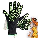 BasicForm Guantes Barbacoa Resistentes al Calor Largo 33cm Protección...