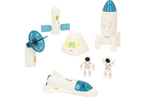ColorBaby 47944 Speed & Go Set exploración Espacial, 7 Figuras, Astronauta, Cohete, Nave, Antena, Satélite, Juguetes y Juegos del Espacio para niños, Astronomía, Regalo niña 3 años Educativo
