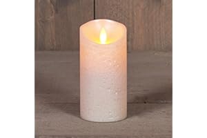 COEN BAKKER LED Echtwachskerze Kerze Farbauswahl Timer flackernde Wachskerze Kerzen Batterie, Farbe:Perle, Größe:15 cm