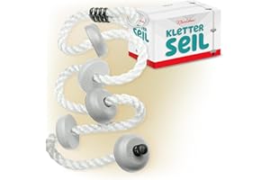 ‎KLEINTOBER KLEINTOBER premium Kletterseil Kinder I Outdoor & Indoor I Schaukel I Kletterseil Trittflächen I mit Übungsanleitung I mit Medaillen für Motivation I Set für Klettern & Turnen I ideal als Geschenk