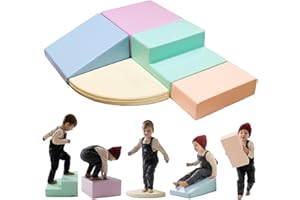 IGLU SOFT PLAY Corner Climber 5 STK Schaumstoff Bausteine Kinder und Baby zum Klettern Schaumstoffbausteine Kletterblöcke (Pastel)