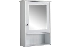 HOUSE & HOMESTYLE House and Homestyle Ashby Mirror Cabinet, one Size, White