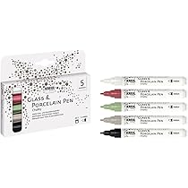 Set Colori Per Vetri KREUL - 3 Penne Decorative Bianco, Giallo E Rosso Con Vernice Nera E Sagome - Foto 2