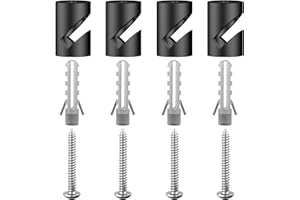 OASHISU 4 Stück Aluminiumlegierung Wand- und Deckenpins "V-Stil" Schwarz für Textilkabel Deckenbefestigung Affenschaukel Aufputz-Kabelhalter für Lampe DIY mit Schrauben und Dübeln