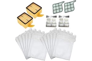 DL SERVICE Kit per Folletto Vk 135/136 | 12 Sacchetti 12 Profumini 2 Filtri HEPA 2 Filtri Motore Pulizia e Manutenzione Folletto Vk 135/136 Compatibile