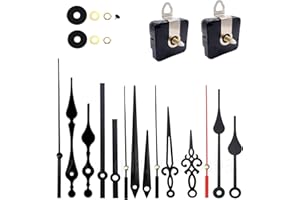 MORJCG Clock Mechanisms Battery Powered, Mechanisms, Quartz Mechanism, Mechanism Replacement, with 5 Different Pairs of Hands, for Diy Movement Kits Black (SZJXTZ)