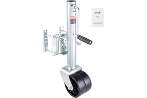 VEVOR Martinetto per rimorchio, Martinetto per rimorchio per barche 35,3 pollici, Martinetto con linguetta per rimorchio imbullonato Capacità di peso 2000 libbre, con ruota in PP e maniglia