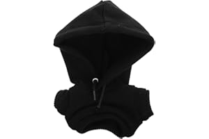 Toyvian Clothes, Outfits, Small Plush Bear Costume Stuffed Animal Outfit Doll Hooded Sweater Clothes Tee Bear Hoodie DIY Bear Toy for 6-8 Inch Stuffed Bears Dolls Clothes(Black)