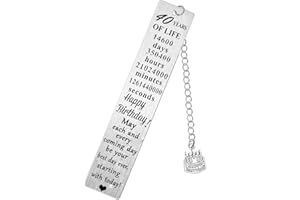 MADHAHEFU 40th Birthday Gifts for Women Men Happy 40th Metal Bookmarks for Mum Dad 40th Birthday Bookmark 40 Year Old Birthday Bookmark 40th Birthday Present Keepsakes