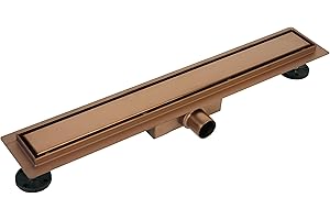 BALNEO Canal de Ducha, Canal de desagüe 90 Cobre desagüe de Suelo de Acero Inoxidable, bajo 52mm, Juego Completo, desagüe de Ducha por Ambos Lados con Panel o Placa Inferior, dúplex Next 2 en 1