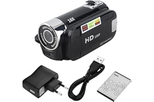 Qiilu Kamera cyfrowa Full HD obrót 270° 1080p 16X HD kamera wideo DV (czarna)