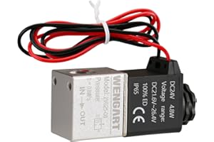 Wengart Pneumatic Solenoid Valve 1/4"PT 2V025-08,Single Coil Pilot-Operated Electric,2 Position 2 Way for Powerful Electromagnetic Control (DC24V/Out of Line)