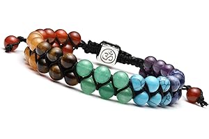 JOVIVI 7 Chakra Reiki Healing Crystal Gemstone Yoga Stone Beaded Braided Bracelet Adjustable Women Jewellery