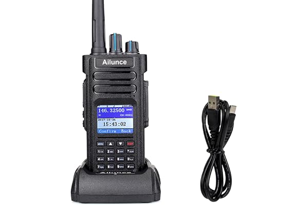 Retevis Ailunce HD1 10W DMR Radio Amateur, GPS, Double Bande, Walkie Talkie Numérique Bidirectionnelle, Batterie de Type C 3200 mAh, Etanche IP67, Compatible avec Radio Amateur (1 Pièce, Noir)