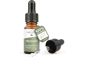 ‎NEOORGANIC NeoOrganic® Bio Oregano Öl [mit Pipette] echtes Origanum Vulgare mit 80% Carvacrol/Zertifiziertes Lebensmittel zum Einnehmen / 100% naturreines ätherisches BIO-Öl / 10ml