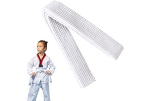 Roinaid Ceinture de judo - Ceinture de karaté - En tissu extra épais - Ceinture de taekwondo professionnelle - 280 cm - Pour arts martiaux, karaté, jiu-jitsu - Convient pour enfants et adultes (blanc)