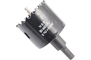Laiwei Hole Saw 53 mm Bi-Metal Round Hole Cutter HSS Circular Saw Head, 1.8 mm Thick, Cutting Depth up to 38 mm, Suitable for Wood, Plastic, Plasterboard and Metal Pipes