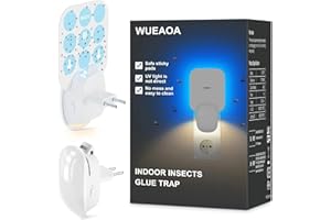 WUEAOA Trappola led zanzare da interno, Senza Insetticida, Protezione 24/7 dagli Insetti Volanti, Altamente Efficaci Ecologiche per zanzare mosche, 1 Trappola Casa + 3 Ricarica