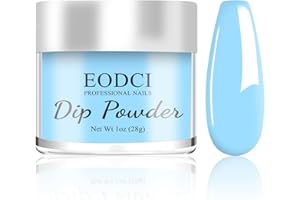 EODCI Cielo Blue Dip Polvere, 28 g per unghie, French Dipping Powder, sistema di raccolta nail art starter manicure per salone fai da te e casa, non necessita di lampada per unghie, inodore e di lunga