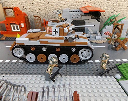 Modbrix 2459- ✠ Bausteine Panzer Pzkpfw II Ausf. C inkl. custom Wehrmacht Soldaten aus original Lego© Teilen ✠ - 3