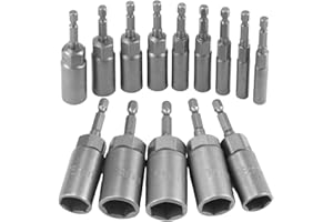 SUEVUT 14 Pezzi Chiavi a Bussola per Avvitatore Kit,6-19mm Dadi per Avvitatore a Percussione, Hexagon Nut Driver Drill Bit Approfondire 34mm, per Trapani, Bussole a Percussione Bit Avvitatore