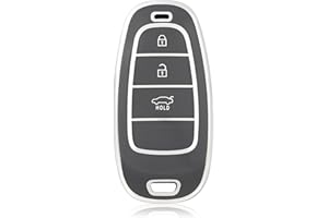 OFF WE GO Funda Llave Coche Carcasa Mando para Hyundai Tucson Nexo Santa Fe TM Ioniq 5 Sonata DN8 Casos de la Cubierta de Llave TPU Funda Tarjeta Llave, Plata Gris