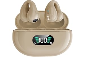 XMENHA Wireless Ear Clip Air Bone Conduction Headphones Open Ear Kopfhörer kabellos Bluetooth Mini Luftleitung Knochenschall Sportkopfhörer mit Mic wasserdicht Wireless Knochenkopfhörer Sport Laufen Gym