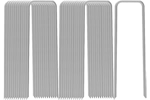AAGUT Galvanized Garden Stakes 25 Pack 12 Inch Heavy Duty Fence Anchors 11 Gauge Metal Landscape Staples for Anchoring Tent, Weed Barrier Fabric, Ground Cover