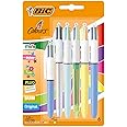 BiC 4 Colours Assorted Ballpoint Pens Medium Nib Assorted Ink (Pack of 6)