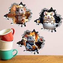 6 Stück 3D Maus Loch Wandtattoos – Abnehmbare Deko Für Kinderzimmer & Wohnung