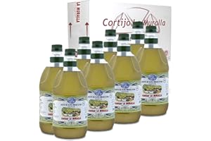 Aceite de Oliva Virgen Extra Cortijo la Muralla - Variedad Arbequina – Recolección temprana – Extracción en frío - Frutado y aromático - Rute, Córdoba - (arbequina, Caja 8 Garrafas de 2 Litros)