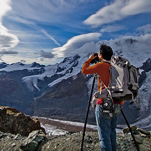 Tischventilator,dizauL USB mini Fan multifunktions tragbaren mobilen 3-Gang Schreibtisch/ Tisch Fan+power bank+LED Taschenlampe-schwarz - 5