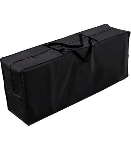 Novatool 2x Opbergzak voor Polsterauflagen I voor elk 4 kussens I 420 D I Antraciet I 125x32x50 cm I Polster tas hoezen voor tuinkussens, tuinzitjes, opbergzakken, waterdicht