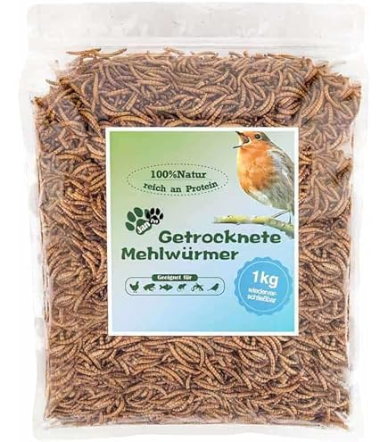 Rotkehlchen Futter Mehlwürmer Getrocknet Reptilienfutter Fischfutter Teichfutter Schildkröten 1 L Mehlwürmer Für Tiere