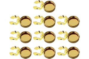 CHAKAE 10pcs Brass Round Cuff Button Cover Cuff Links for Wedding Formal Shirt Mens Formal Button Covers Imitation Cufflinks, Small, As Picture Shows