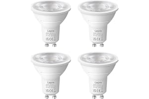 Lepro GU10 LED Kaltweiß 6W Lampe, 6500K Tageslichtweiß, 630 Lumen, 38° Abstrahlwinkel, Nicht dimmbar Reflektorlampe, Energiesparendes GU10 LED Leuchtmittel für Büro, Arbeitszimmer, Flur,4 Stück