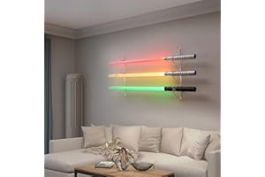 BYTOTU Lightsaber Holder Wall Mount-Lightsaber Stand Wall Display-（3 layer） -Lightsaber Wall Mount Horizontal-Lightsaber Placement Display-Pixel Saber mount for wall-Plexiglass - (Swords Not Included)