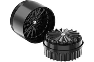 Premium Toothless Ceramic Grinder Calabasas Schwarz | Zahnlos | Nano-Keramik Beschichtung | 5 – teilig | Blüten (Flower) Mühle (Mill) | Inkl. Storage Deckel & Feinsieb (Schwarz) | California's Choice