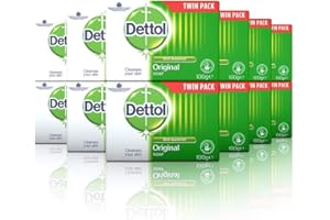 Dettol Antibacteriano Original Barra de Jabón, 100 g, Paquete de 6