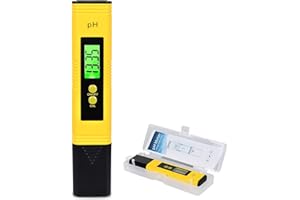 FGen PH Mètre Numérique, Testeur PH Numérique PH Mètre Testeur de Ph Professionnel avec L'écran LCD,Plage de Mesure de PH 0,00-14,00 pour l'eau Potable, Aquariums, Hydroponie, Piscines