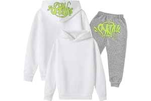 GENERIC Syna World Chandal Niño SynaWorld Sudadera+Pantalónes Syna World Conjunto Sudadera Deportiva 2 Piezas Chándal Unisex Set Otoño Invierno Chándal Y2K Hip Hop Streetwear