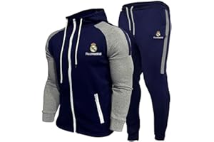 MAUXpIAO Hombres/mujeres Rěǎī-Mǎdrid algodón sudadera con capucha pantalones traje ropa deportiva clásica ropa casual para correr chándal/C/L
