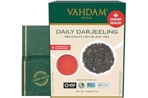 VAHDAM, Tè Nero Darjeeling in Foglie dall'Himalaya (170+ Tazze, 340g) Puro Te Darjeeling Non Miscelato | The Nero in Foglie Confezionato Direttamente in India per la Massima Freschezza