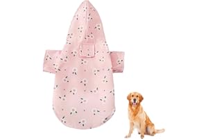 MUNSKT Dog Raincoat Waterproof Lightweight, Breathable Rain Jacket with Legs for Small Medium Dogs, Easy Harness Hole Design for Walking (Pink, M)