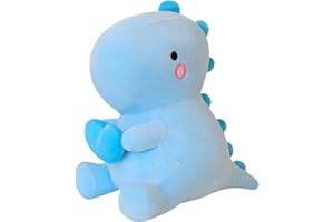 SQEQE Dinosaur Stuffed Animal, Loving Soft Dino Plush Toys with Holding Heart for Valentine Day, Sweet Romantic Anniversary Birthday Gift for Her Girls Boys Girlfriend Blue 30CM
