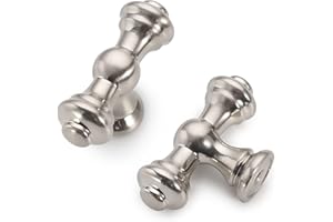 9BUILD Lot de 6 Nickel Brossé Bouton de Meuble Boutons de Porte pour Placards Bouton Porte Cuisine Boutons de Placard Alliage de Zinc Bouton Porte Poignée Cuisine Poignet Meuble EU0040