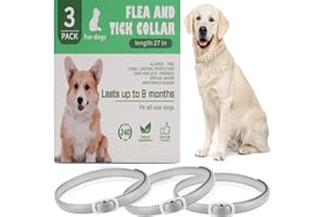 CMC-PROGEAR Flea Collar for Dogs,Dog Flea Collars-3 Pack, 24 Months Protection, Adjustable & Waterproof Tick and Flea Treatment Collars for Small, Medium and Large Dogs