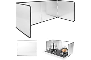 FoiiLiio Spritzschutz Faltbar Herd Küchen Spritzplatte, 4 Seitiger Spritzschutz Küchenrückwand mit Antihaftbeschichtung Fett Spritzschutz für Küchen, Herd, Pfanne, Wand