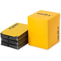 Vault X Boîte Deck Box pour Cartes à Collectionner et 150 Protèges-Cartes Noirs, Convient pour 100+ Cartes Protégées, Grand Format Standard, Boîte de Rangement, pour le Jeu MTG Commander, TCG (Bleu